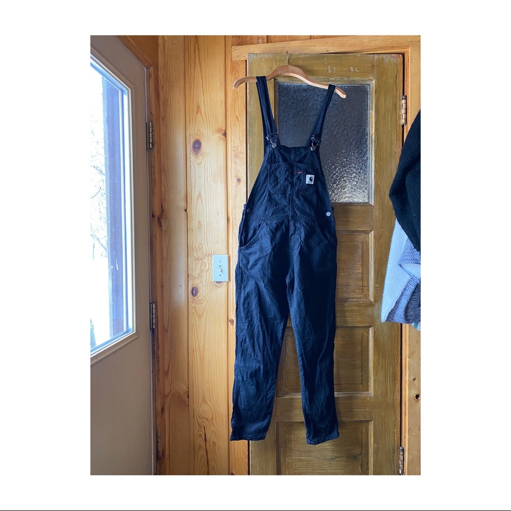 Carhartt WIP black womens overalls